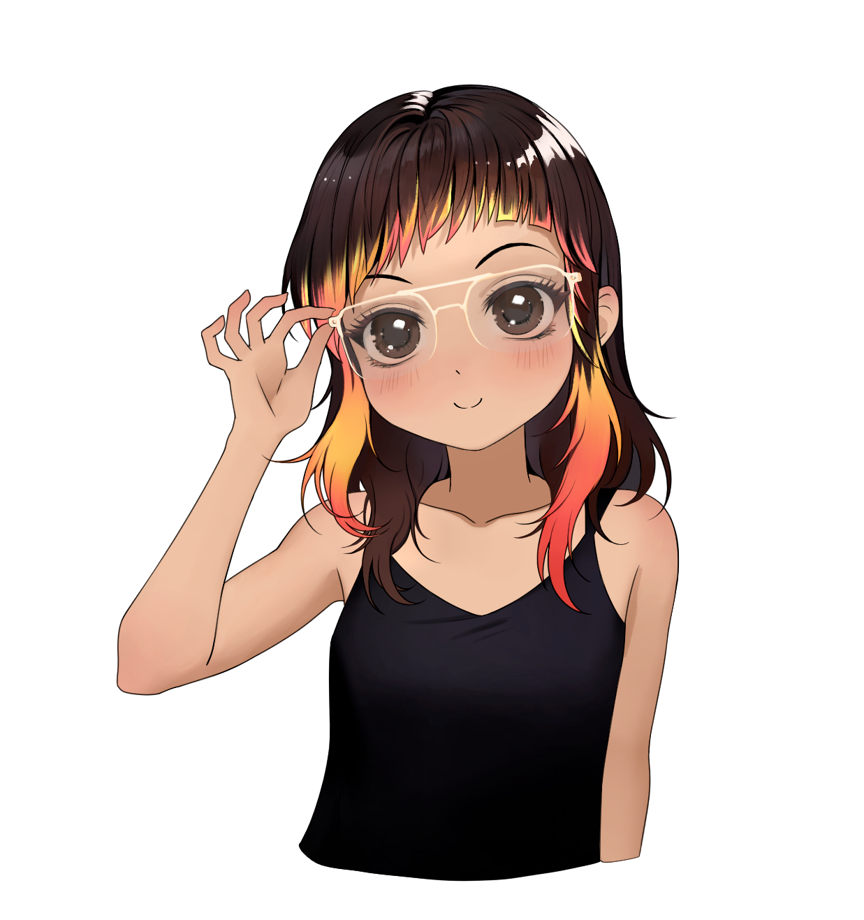 Glasses Girl Colored Glasses Girl Colored